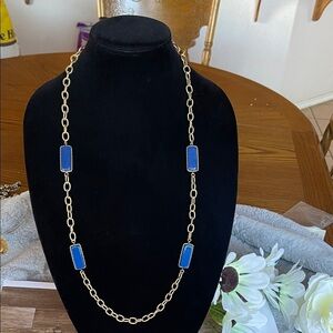 Elegant Gold and Blue Necklace
